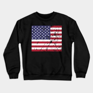 USA Flag distressed and grunge style Crewneck Sweatshirt